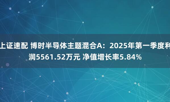 上证速配 博时半导体主题混合A：2025年第一季度利润5561.52万元 净值增长率5.84%