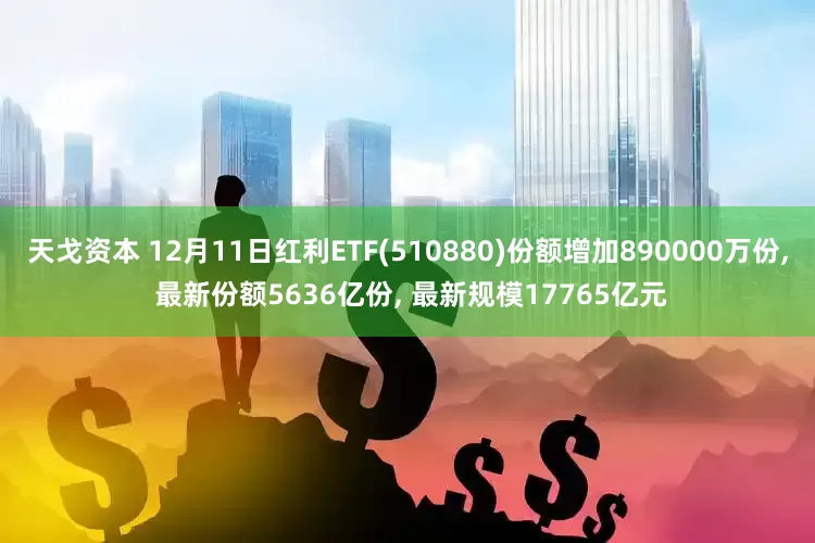 天戈资本 12月11日红利ETF(510880)份额增加890000万份, 最新份额5636亿份, 最新规模17765亿元